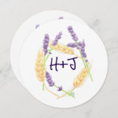 小麦とラベンダー日付を保存 セーブザデート (正面/裏面)