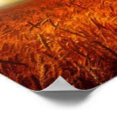 小麦と日没の分野 ポスター (角)