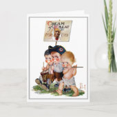 小麦のクリームと挨拶の「マーチングバンド」 カード (正面)