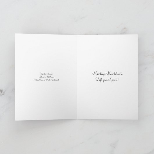 小麦のクリームと挨拶の「マーチングバンド」 カード (内部)