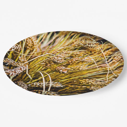 小麦のシーフ – ありがとう ペーパープレート (アングル)