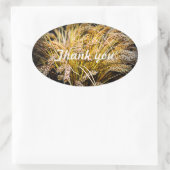 小麦のシーフ – ありがとう 楕円形シール (バッグ)