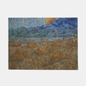 小麦のシーブとライジングムーンのある風景 ドアマット (正面)