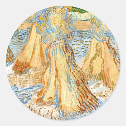 小麦のシーブ（1890年）ビンセント・ヴァン・ゴッホ・スクラップブック ラウンドシール (正面)