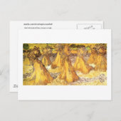 小麦のスタック付きフィールドゴッホファインアート ポストカード (正面/裏面)