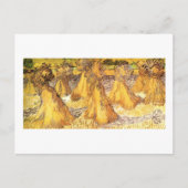 小麦のスタック付きフィールドゴッホファインアート ポストカード (正面)