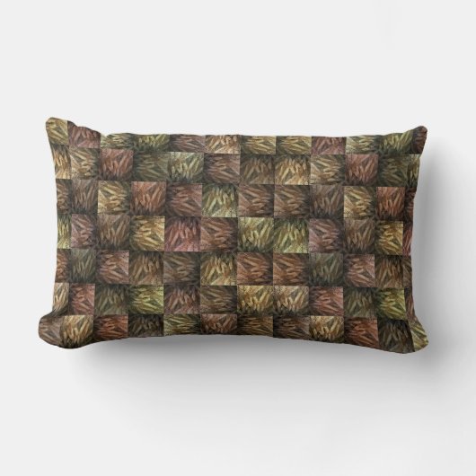 小麦のスパイクレット模様 ランバークッション (正面)