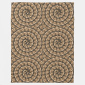 小麦のスパイラルパターンの耳 フリースブランケット (正面)