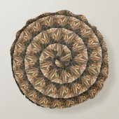 小麦のスパイラルパターンの耳 ラウンドクッション (裏面)