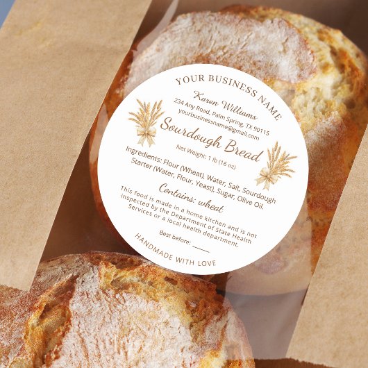 小麦のソース生地パンコテージ法ラベルシール ラウンドシール