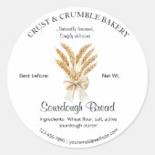 小麦のソース生地パンベーキング成分 ラウンドシール (正面)