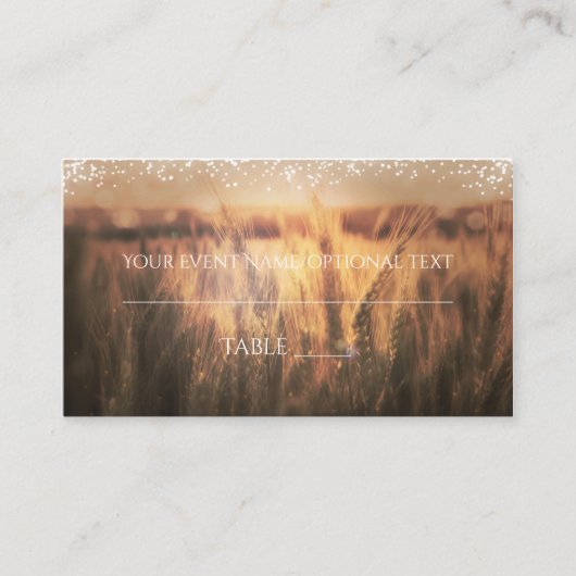 小麦のテーブル素朴の結婚座席表 プレイスカード (正面)