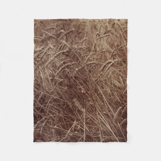 小麦のフィールド(by Eugene Atget) フリースブランケット (正面)