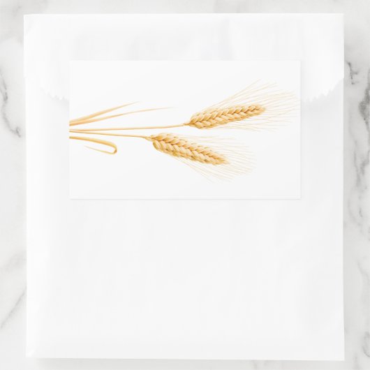 小麦の二耳 長方形シール (バッグ)