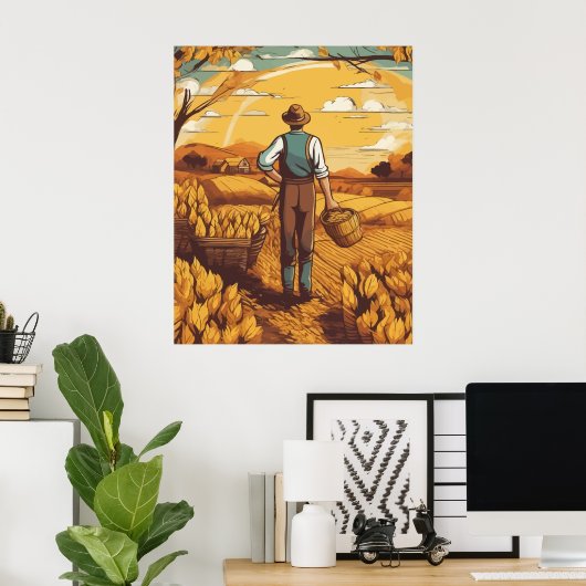 小麦の収穫時期 ポスター (ホームオフィス)