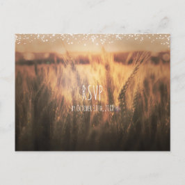 小麦の国のウェディング素朴のフィールドRSVP インビテーションポストカード