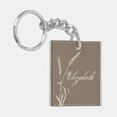 小麦の国の結婚式の草独身の草 キーホルダー (正面左)