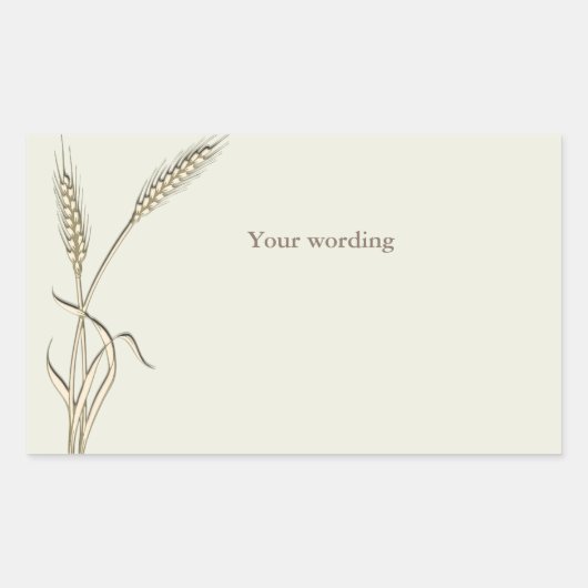小麦の国の結婚式の草独身の草 長方形シール (正面)