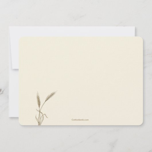 小麦の宗教的なワンフォト招待状 招待状 (裏面)