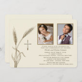 小麦の宗教的な2つの写真招待状 招待状 (正面/裏面)