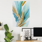 小麦の枠なし ポスター (ホームオフィス)