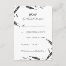 小麦の秋の結婚式出欠確認 出欠カード