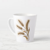 小麦の穂ラテマグ – 田舎のファームハウス風コーヒーカップ カフェラテマグ (左アングル)