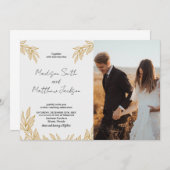 小麦の結婚式招待状と写真 招待状 (正面/裏面)