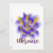 小麦の耳で作られたウクライナ産のトライデント サンキューカード (正面/裏面)