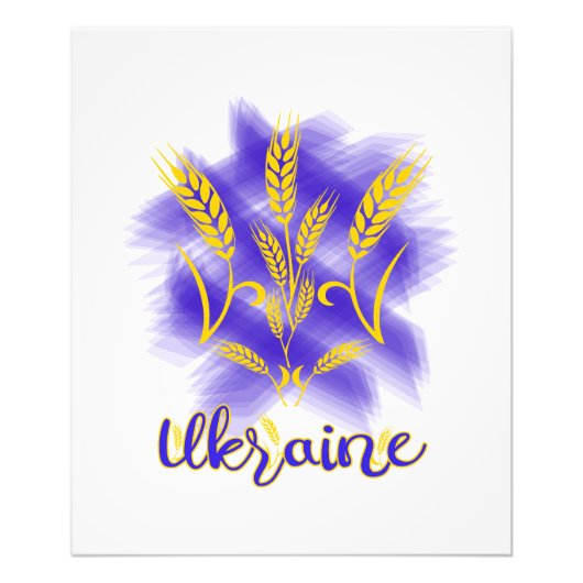 小麦の耳で作られたウクライナ産のトライデント フォトプリント            (正面)