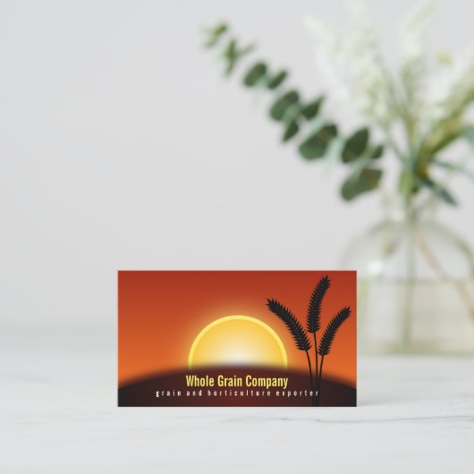 小麦の耳サンセット園芸ビジネスカード 名刺 (スタンド正面)