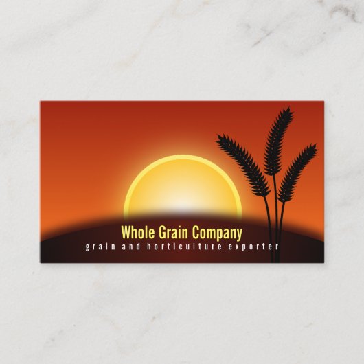 小麦の耳サンセット園芸ビジネスカード 名刺 (正面)
