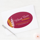 小麦の耳ベーカリーベーキングギフトシール 楕円形シール (封筒)