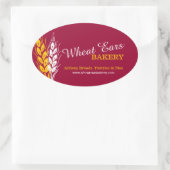 小麦の耳ベーカリーベーキングギフトシール 楕円形シール (バッグ)