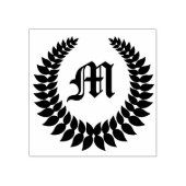 小麦の耳モノグラムイニシャルゴムスタンプ ラバースタンプ (インプリント)