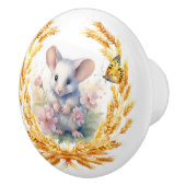 小麦セラミック引き出しプルノブ付き可愛いマウス セラミックノブ (右)