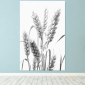 小麦ハーベスト：B&W素朴ポートレート キャンバスプリント (インサイチュ (ウッドフロア))