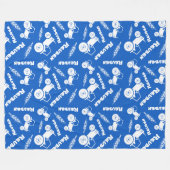 小麦ファームスタイル化トラクターグラフィック名blue sky フリースブランケット (正面(横))