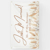 小麦フィールドたった今結婚しましたバナー 横断幕 (縦)