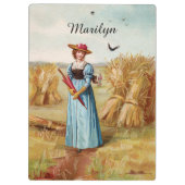 小麦フィールドのクリップボードの女性 クリップボード (裏面)