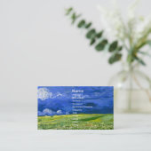 小麦フィールドアンダークラウデッドスカイヴァンゴッホファインアート 名刺 (スタンド正面)