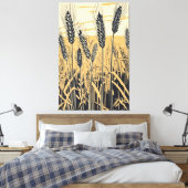 小麦フィールド抽象芸術:カラフル自然・アート キャンバスプリント (インサイチュ (寝室))