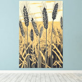 小麦フィールド抽象芸術:カラフル自然・アート キャンバスプリント (インサイチュ (ウッドフロア))