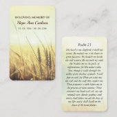 小麦フィールド詩編23バイブル聖句メモリアルカード 名刺 (正面/裏面)