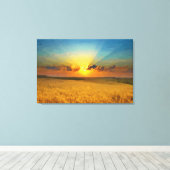 小麦威厳のあるフィールドビューオイル塗装プリント キャンバスプリント (インサイチュ (ウッドフロア))