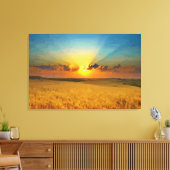 小麦威厳のあるフィールドビューオイル塗装プリント キャンバスプリント (インサイチュ (リビング))