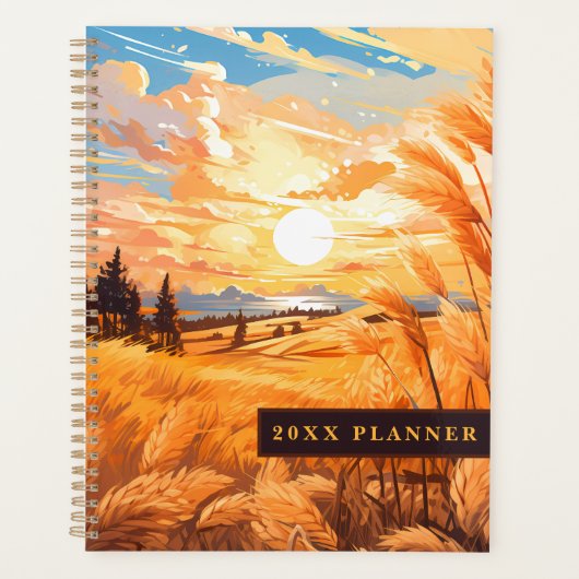 小麦畑での日の出 プランナー手帳 (正面)