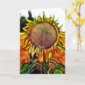 小麦畑のヒマワリ カード (黄色い花)