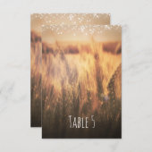 小麦畑のラスティックカントリーウェディングテーブルナンバー 招待状 (正面/裏面)
