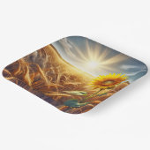 小麦畑の単生ひまわり ペーパープレート (傾斜あり)